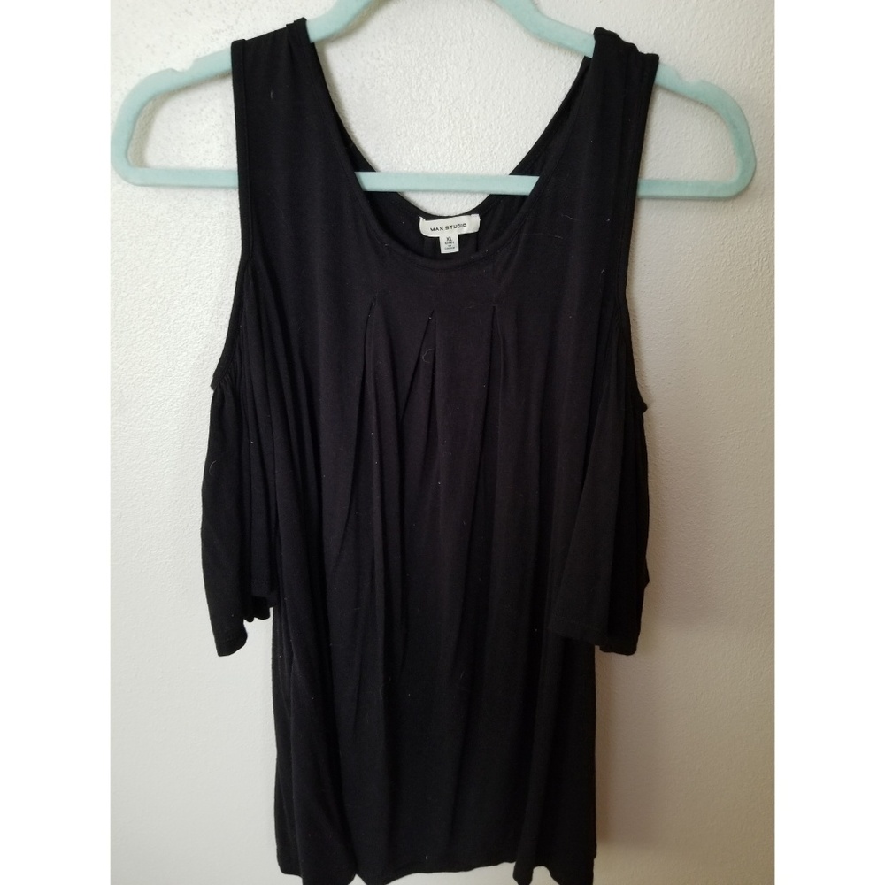 Black cold shoulder top